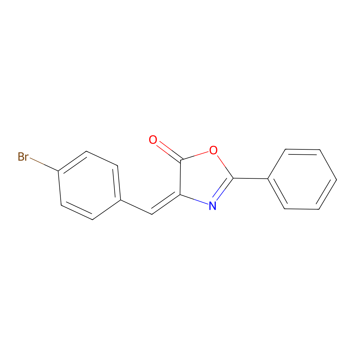 4-[(4-Bromophenyl)methylidene]-2-phenyl-1,3-oxazol-5-one molecular structure, CAS 20345-16-8
