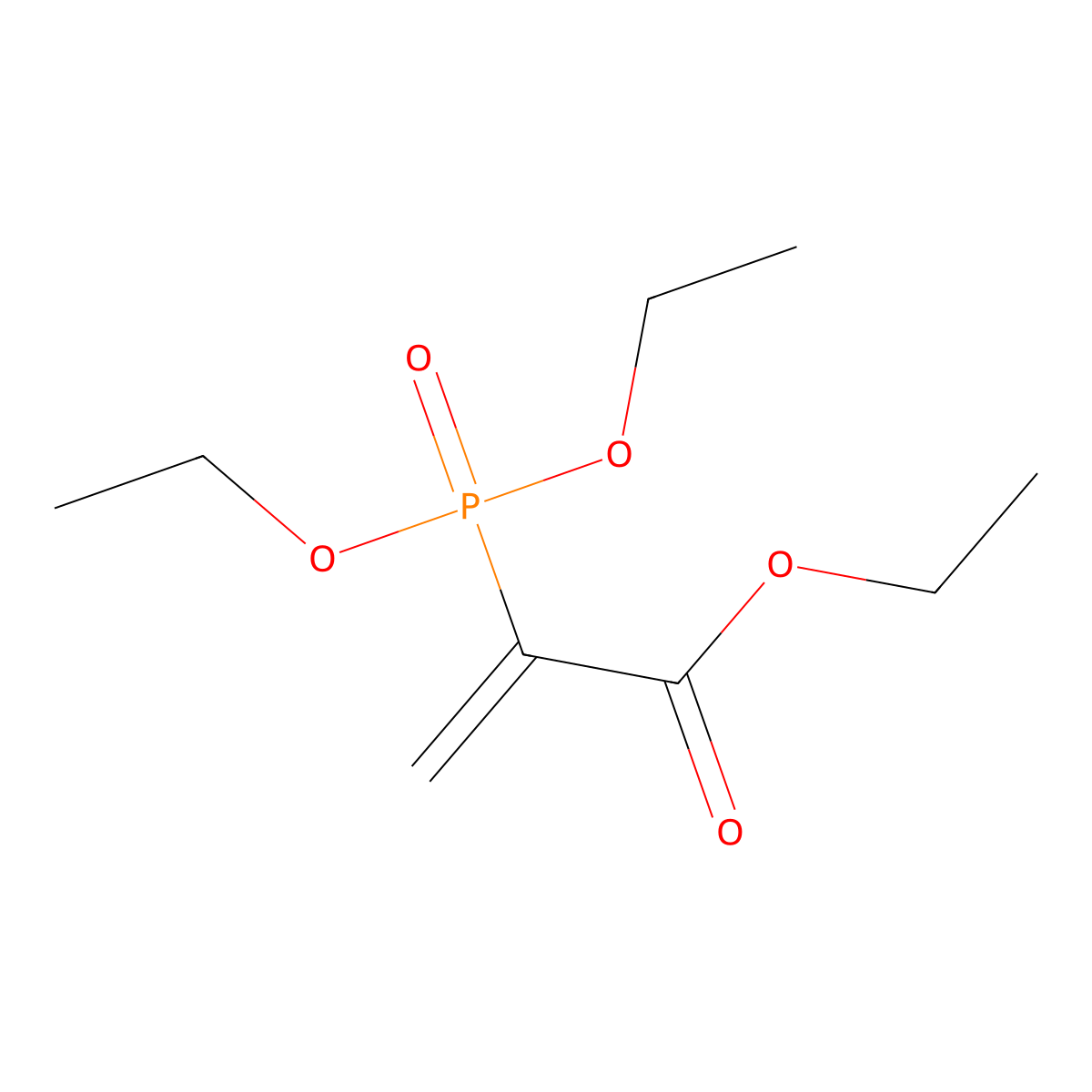 Ethyl 2-(diethoxyphosphoryl)prop-2-enoate molecular structure, CAS 20345-61-3