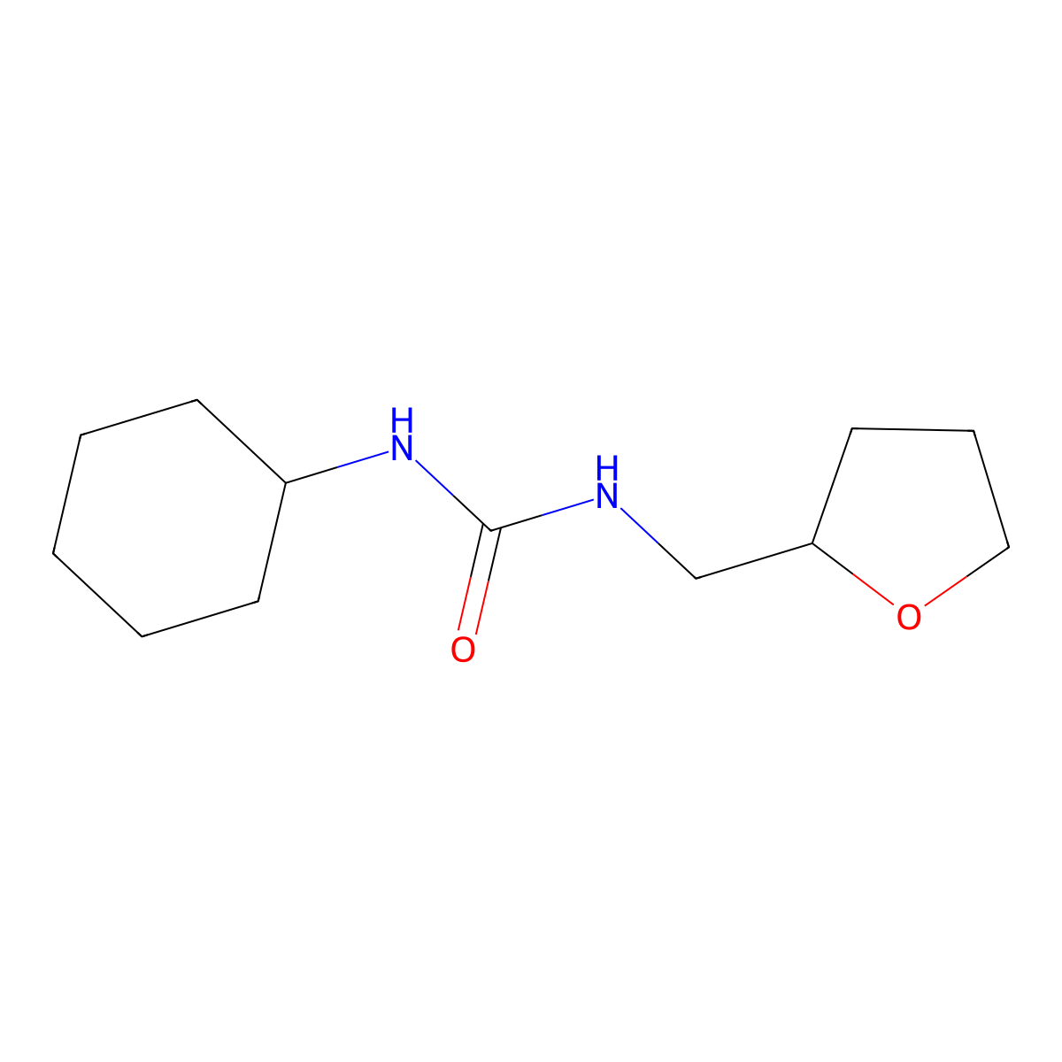 N-cyclohexyl-N'-(tetrahydro-2-furanylmethyl)urea molecular structure, CAS 203450-55-9