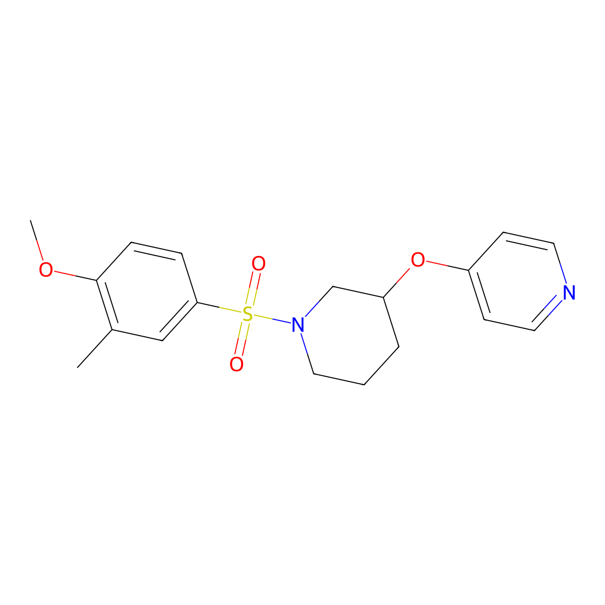 4-((1-((4-Methoxy-3-methylphenyl)sulfonyl)piperidin-3-yl)oxy)pyridine molecular structure, CAS 2034500-07-5