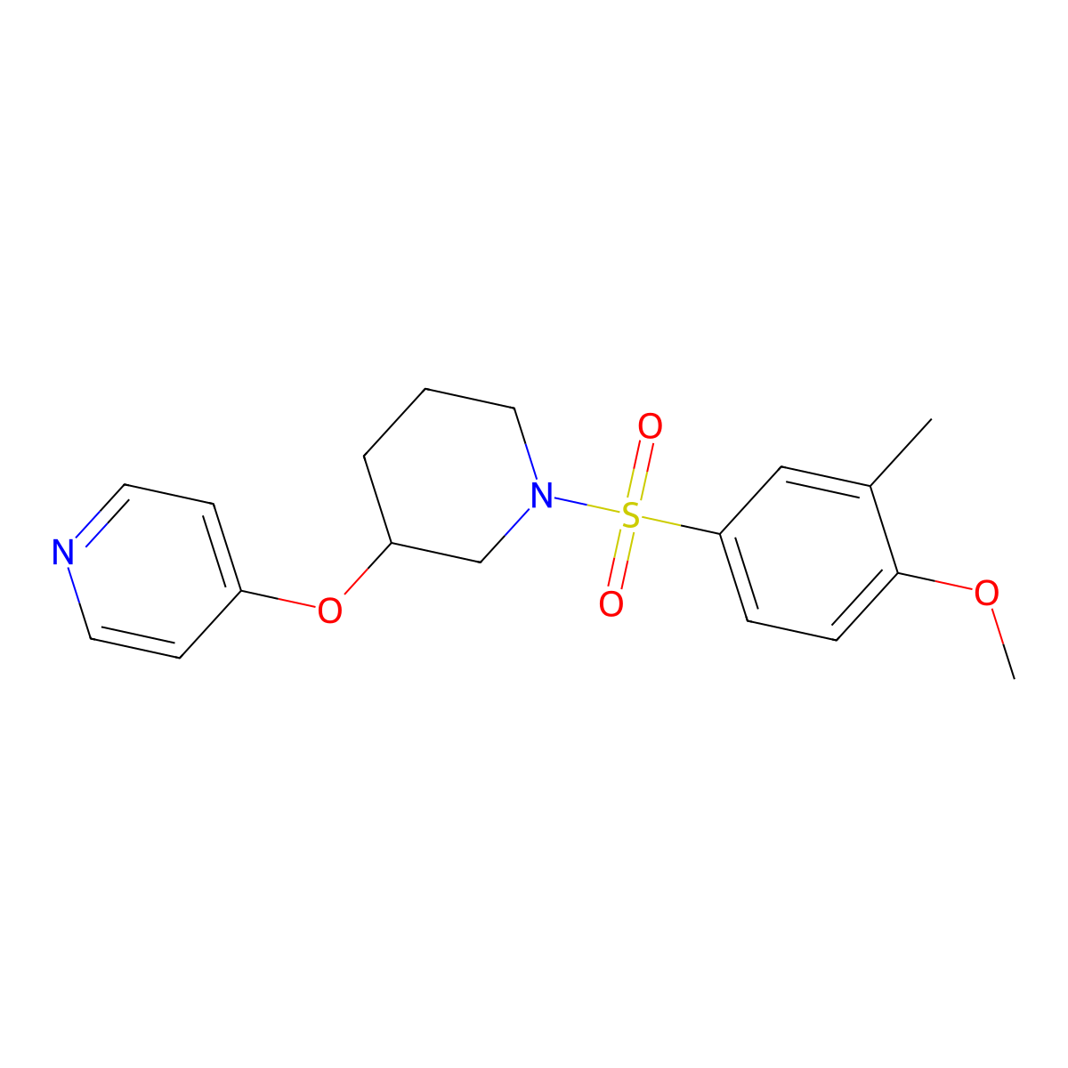 4-((1-((4-Methoxy-3-methylphenyl)sulfonyl)piperidin-3-yl)oxy)pyridine molecular structure, CAS 2034500-07-5