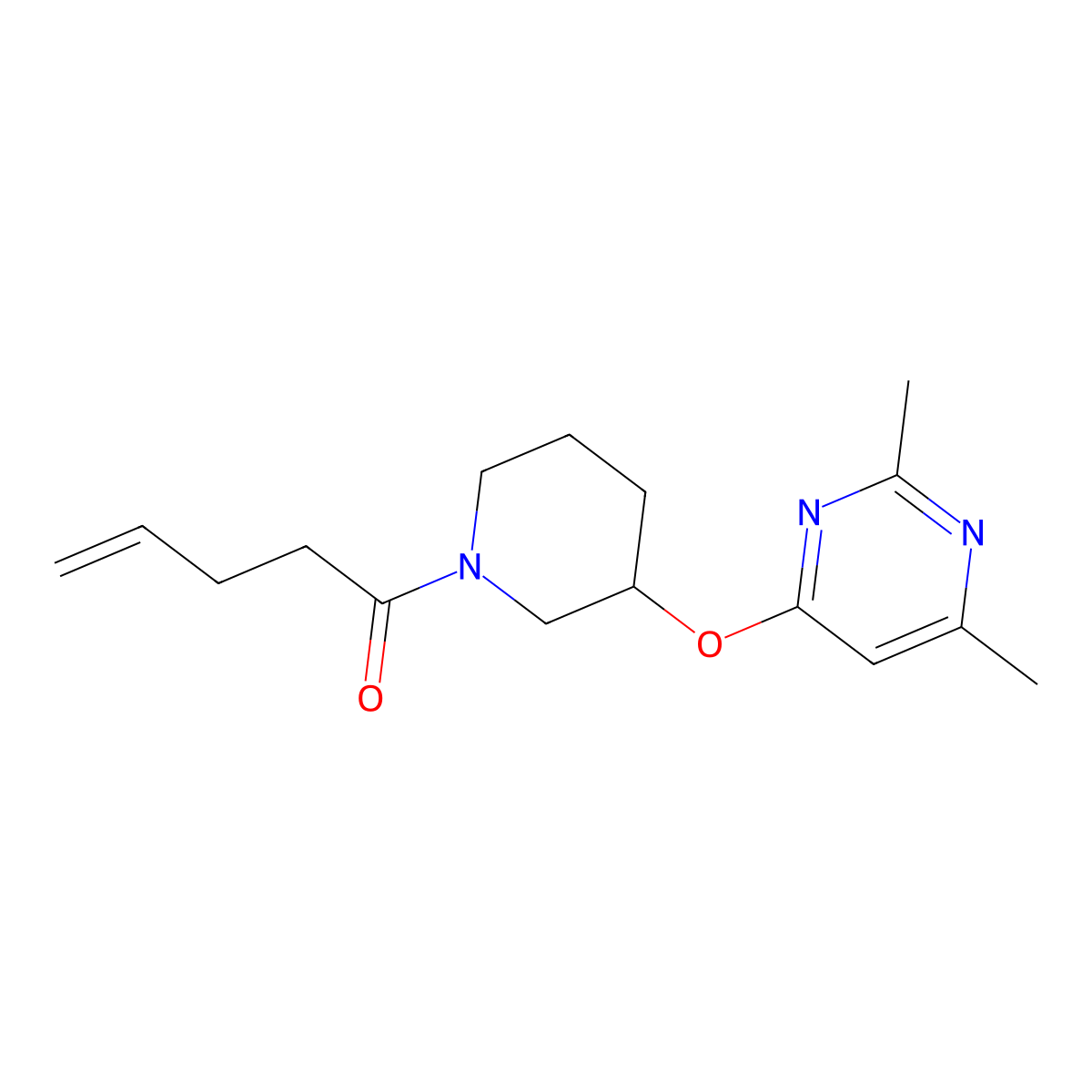 1-(3-((2,6-Dimethylpyrimidin-4-yl)oxy)piperidin-1-yl)pent-4-en-1-one molecular structure, CAS 2034500-10-0