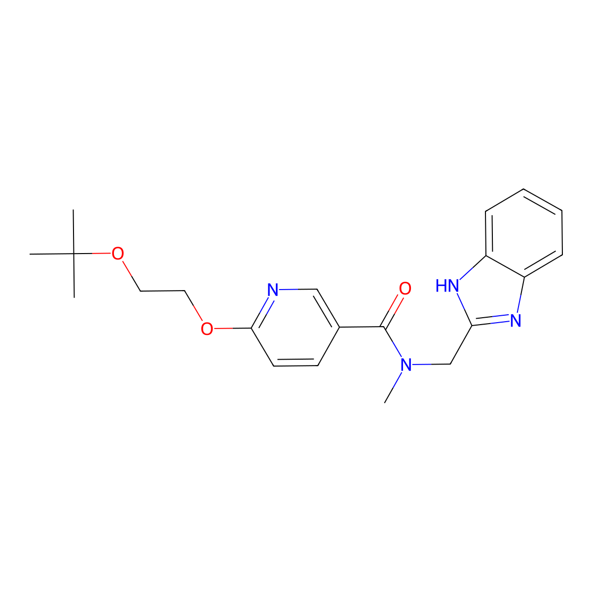 N-((1H-benzo[d]imidazol-2-yl)methyl)-6-(2-(tert-butoxy)ethoxy)-N-methylnicotinamide molecular structure, CAS 2034500-11-1