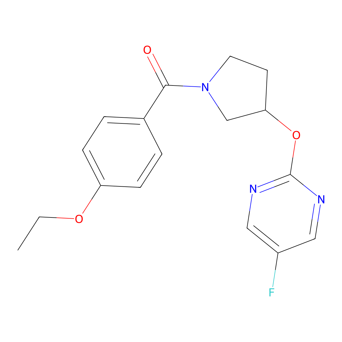 (4-Ethoxyphenyl)(3-((5-fluoropyrimidin-2-yl)oxy)pyrrolidin-1-yl)methanone molecular structure, CAS 2034500-24-6
