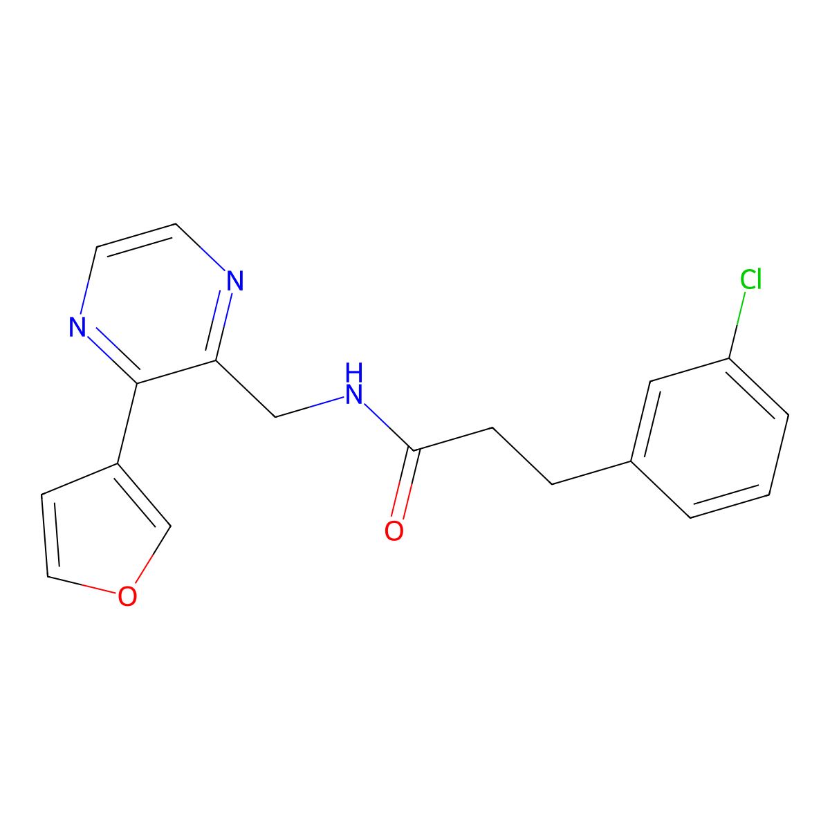 3-(3-chlorophenyl)-N-{[3-(furan-3-yl)pyrazin-2-yl]methyl}propanamide molecular structure, CAS 2034500-25-7