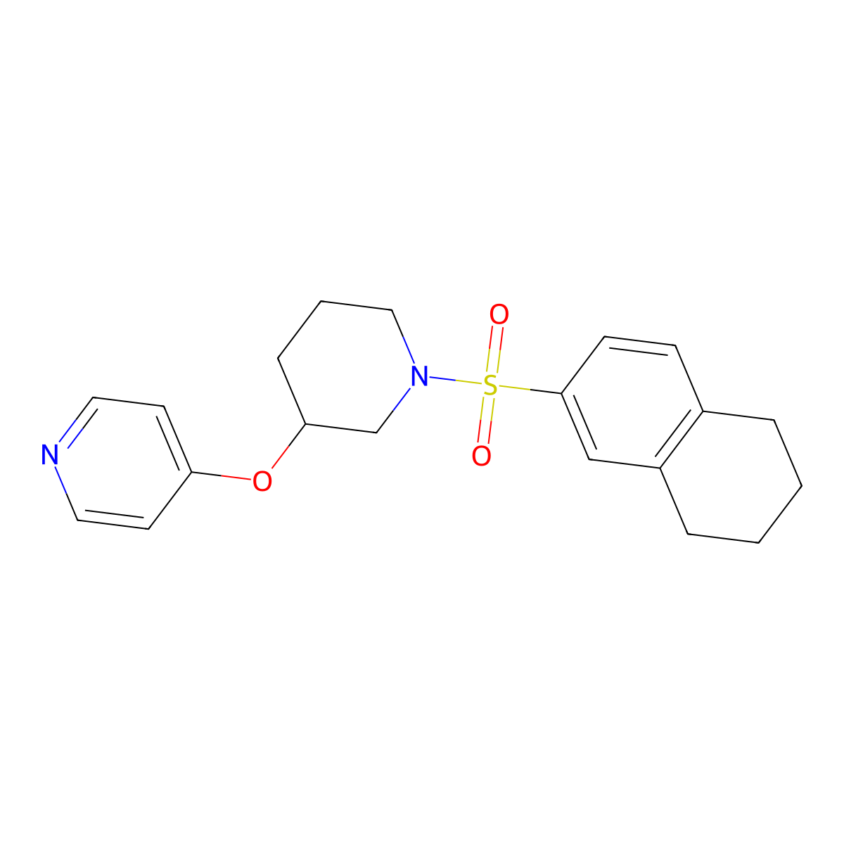 4-((1-((5,6,7,8-Tetrahydronaphthalen-2-yl)sulfonyl)piperidin-3-yl)oxy)pyridine molecular structure, CAS 2034500-28-0