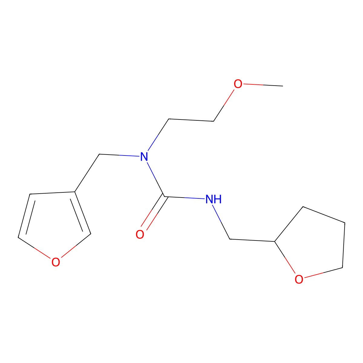 1-(Furan-3-ylmethyl)-1-(2-methoxyethyl)-3-((tetrahydrofuran-2-yl)methyl)urea molecular structure, CAS 2034500-29-1