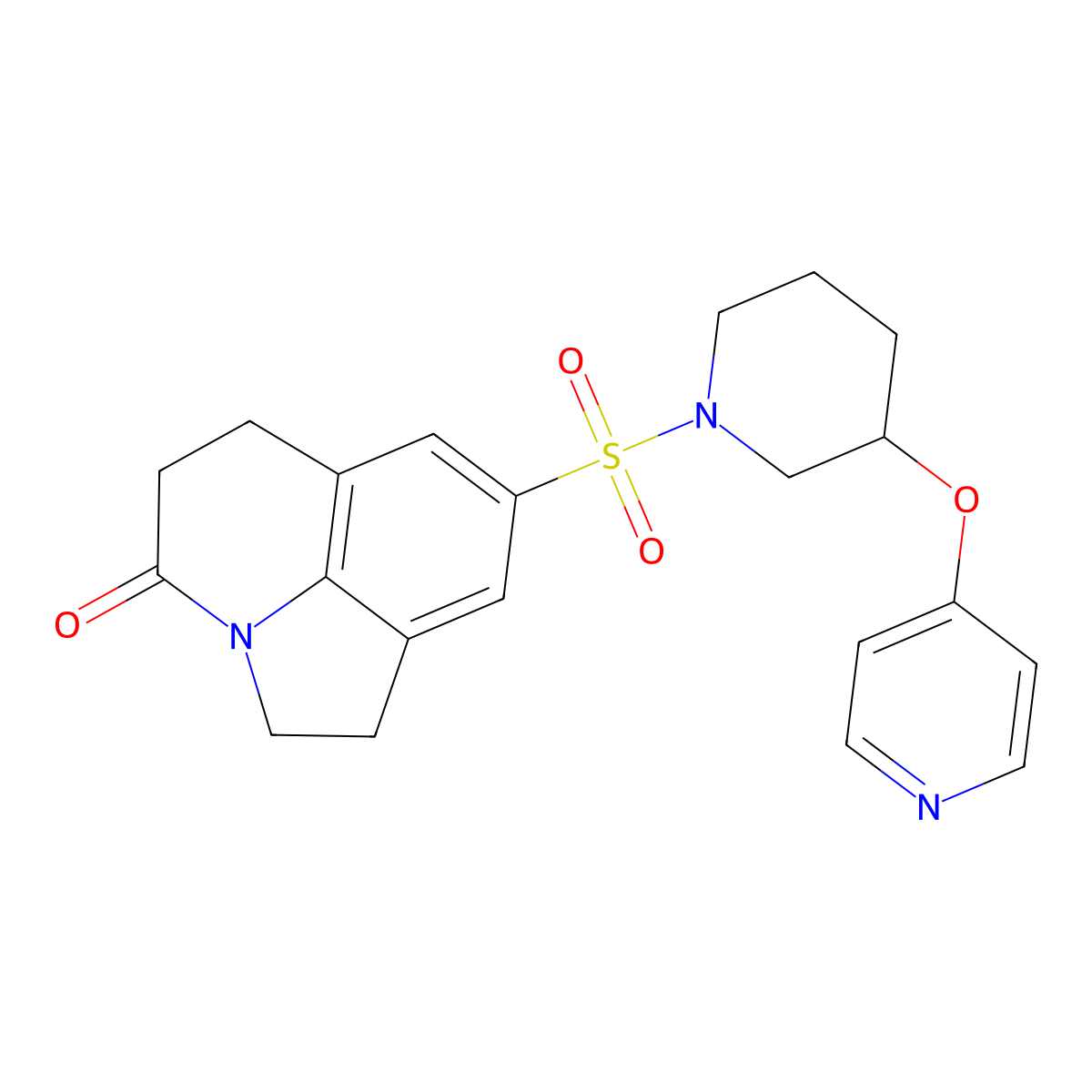 8-((3-(pyridin-4-yloxy)piperidin-1-yl)sulfonyl)-5,6-dihydro-1H-pyrrolo[3,2,1-ij]quinolin-4(2H)-one molecular structure, CAS 2034500-42-8