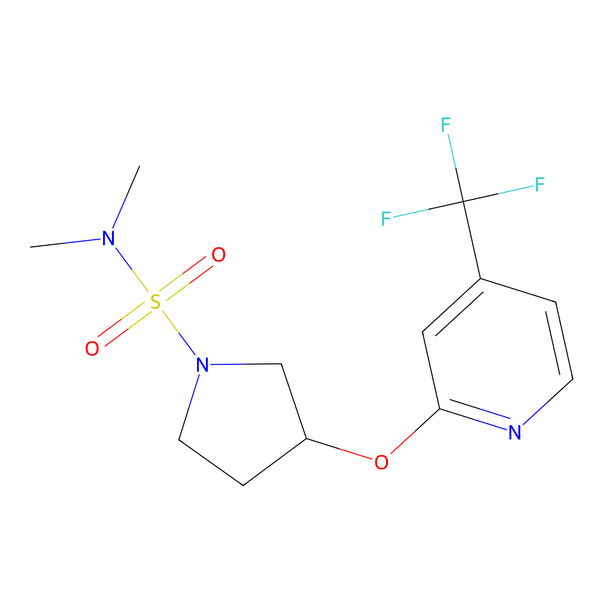 N,N-dimethyl-3-{[4-(trifluoromethyl)pyridin-2-yl]oxy}pyrrolidine-1-sulfonamide molecular structure, CAS 2034500-50-8