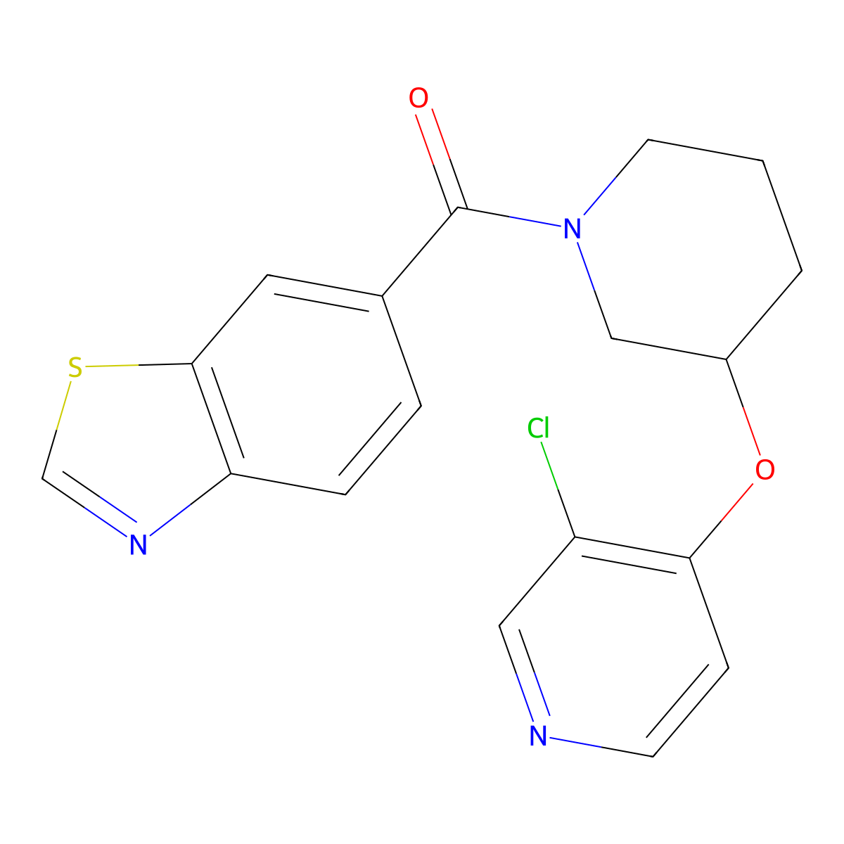 Benzo[d]thiazol-6-yl(3-((3-chloropyridin-4-yl)oxy)piperidin-1-yl)methanone molecular structure, CAS 2034500-53-1