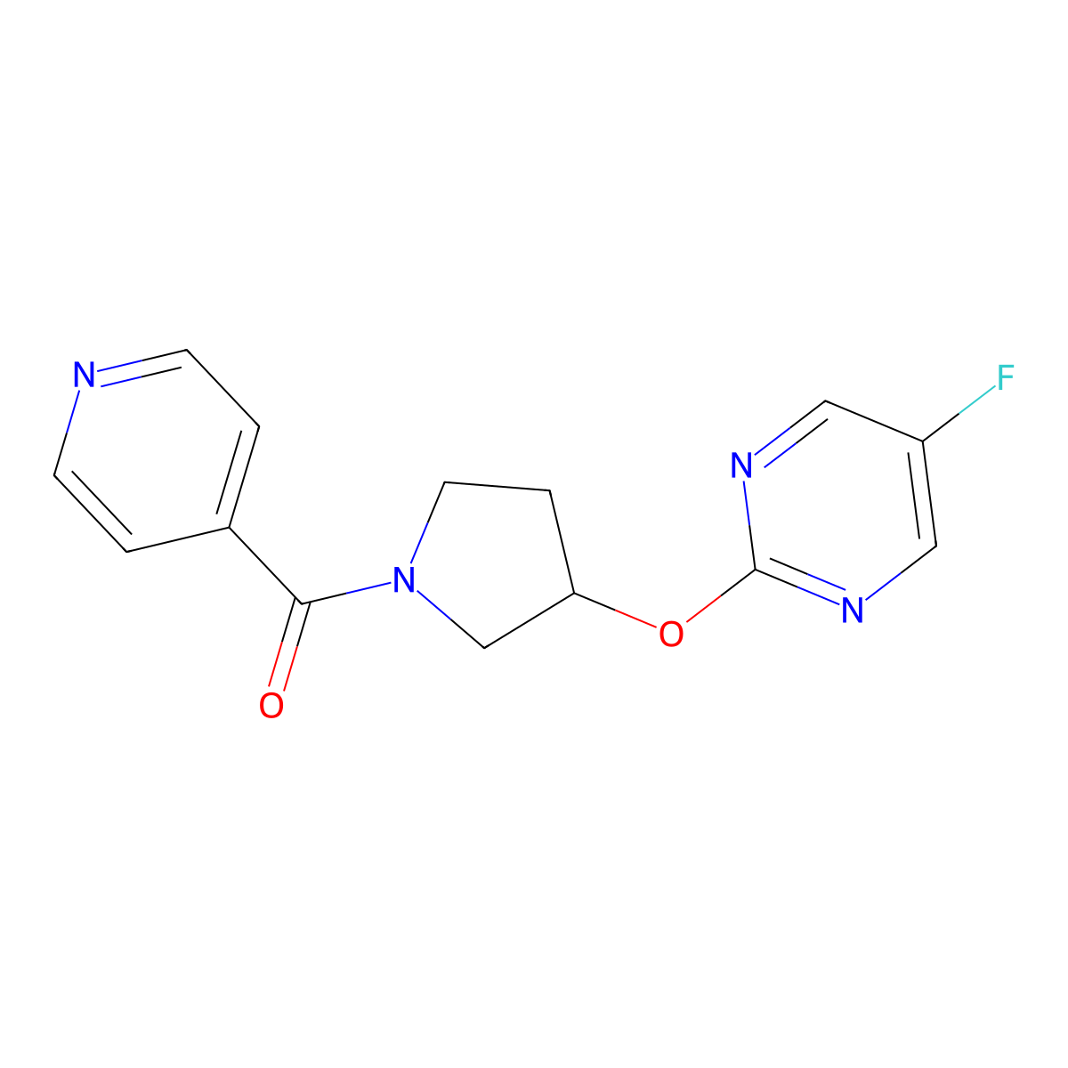 (3-((5-Fluoropyrimidin-2-yl)oxy)pyrrolidin-1-yl)(pyridin-4-yl)methanone molecular structure, CAS 2034500-63-3
