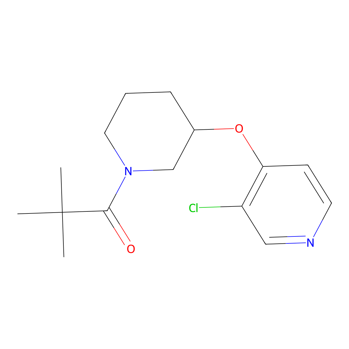 1-(3-((3-Chloropyridin-4-yl)oxy)piperidin-1-yl)-2,2-dimethylpropan-1-one molecular structure, CAS 2034500-69-9