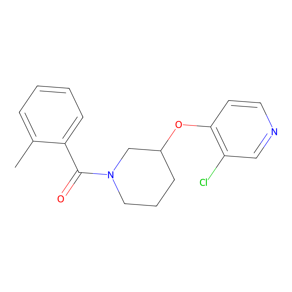 (3-((3-Chloropyridin-4-yl)oxy)piperidin-1-yl)(o-tolyl)methanone molecular structure, CAS 2034500-75-7