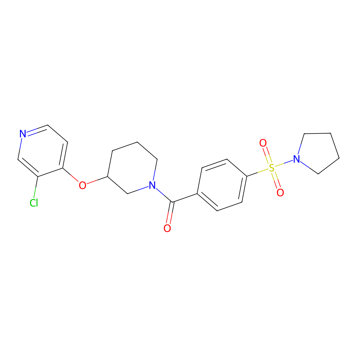 (3-((3-Chloropyridin-4-yl)oxy)piperidin-1-yl)(4-(pyrrolidin-1-ylsulfonyl)phenyl)methanone molecular structure, CAS 2034500-82-6