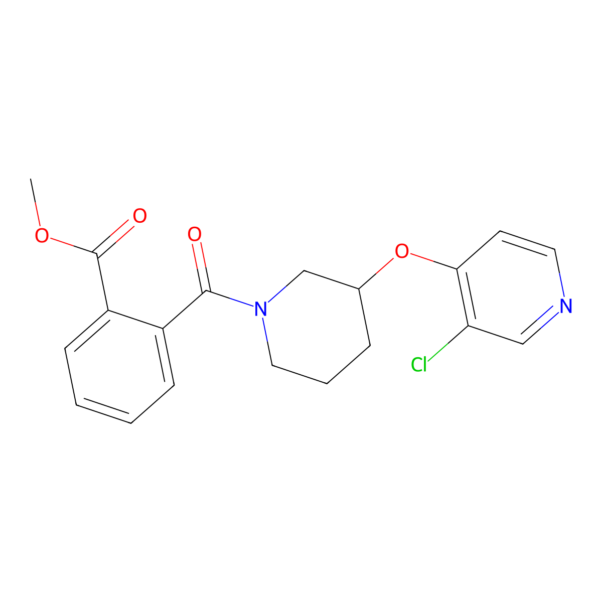 Methyl 2-{3-[(3-chloropyridin-4-yl)oxy]piperidine-1-carbonyl}benzoate molecular structure, CAS 2034500-89-3