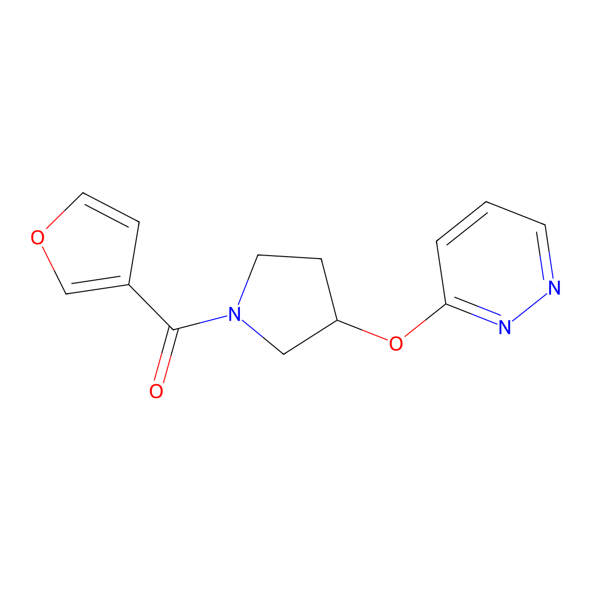 Furan-3-yl(3-(pyridazin-3-yloxy)pyrrolidin-1-yl)methanone molecular structure, CAS 2034501-00-1