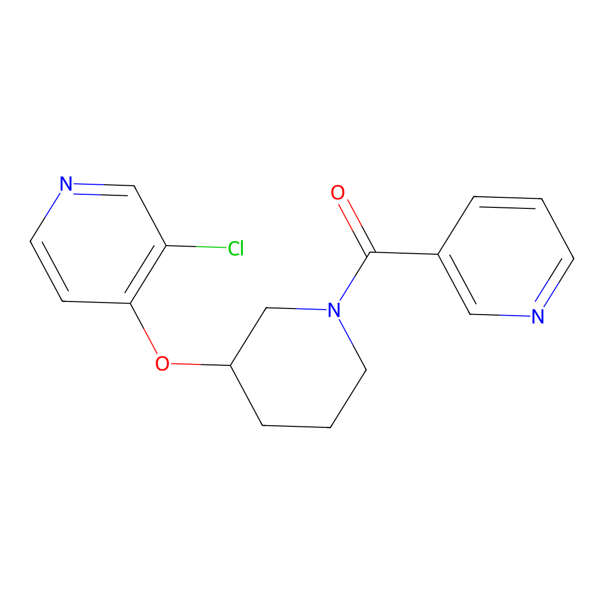 (3-((3-Chloropyridin-4-yl)oxy)piperidin-1-yl)(pyridin-3-yl)methanone molecular structure, CAS 2034501-01-2