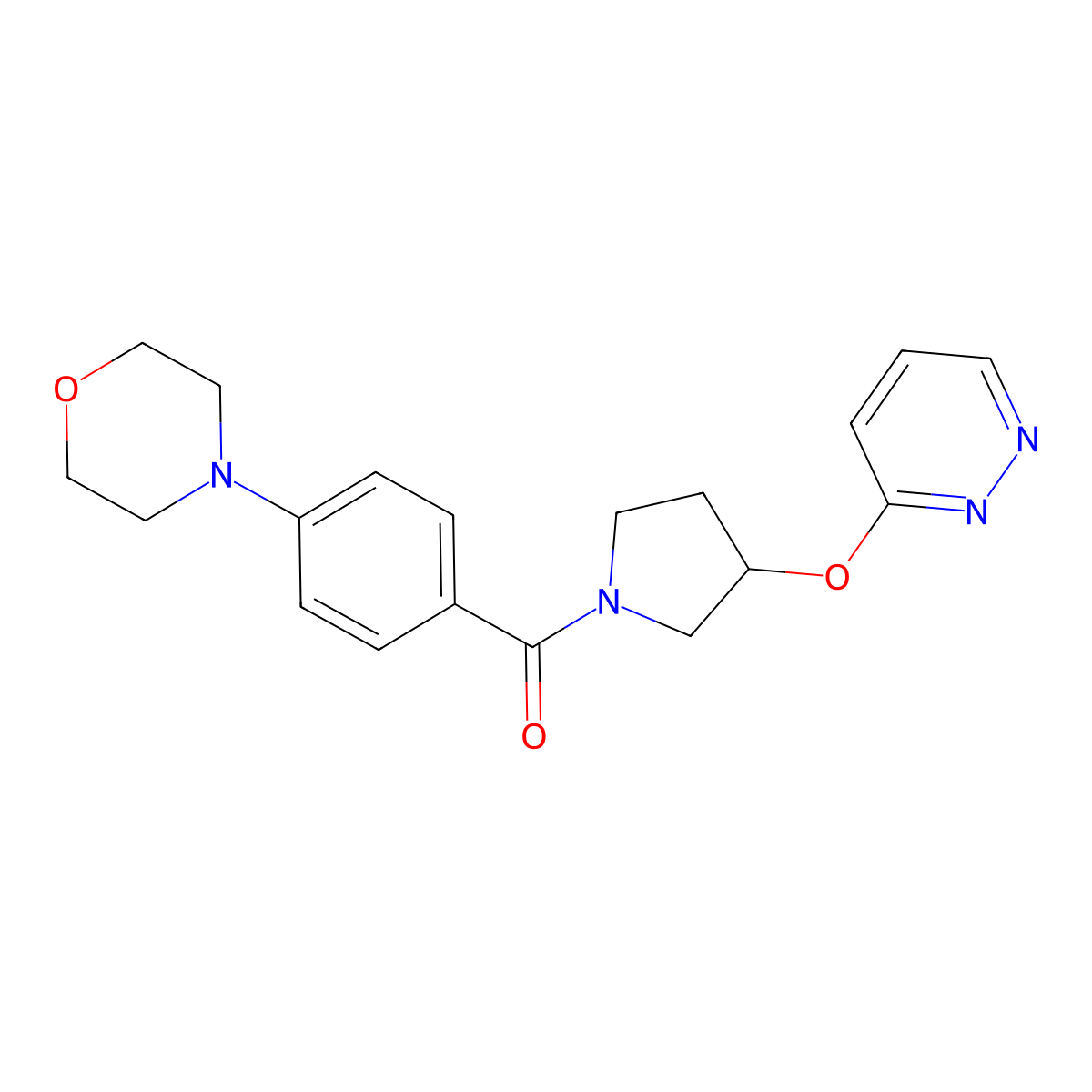 (4-Morpholinophenyl)(3-(pyridazin-3-yloxy)pyrrolidin-1-yl)methanone molecular structure, CAS 2034501-23-8