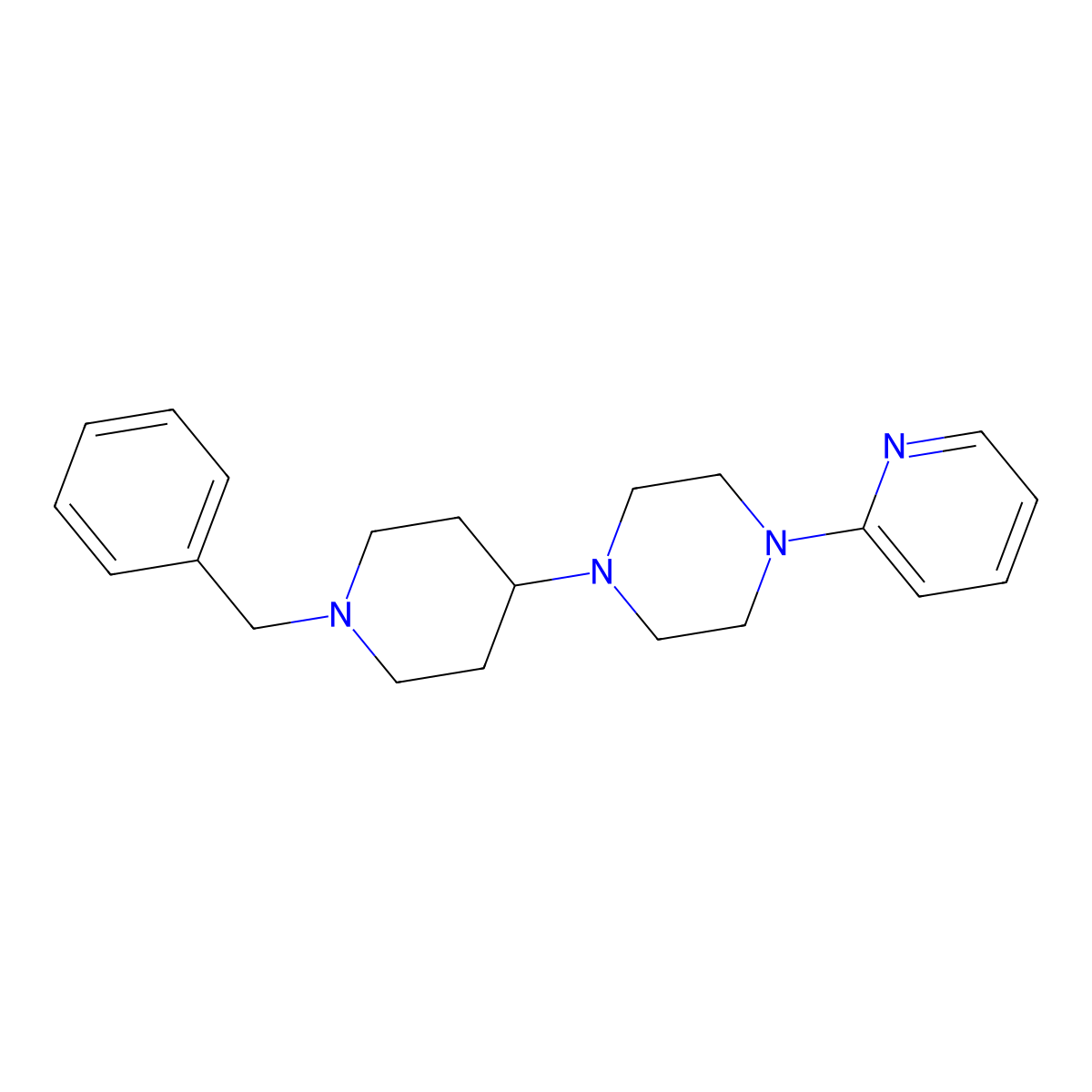 1-(1-Benzylpiperidin-4-yl)-4-(pyridin-2-yl)piperazine molecular structure, CAS 2034501-30-7