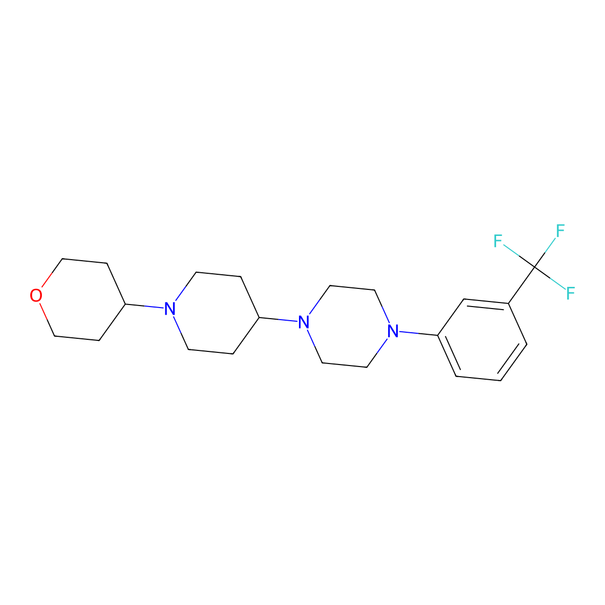 1-[1-(Oxan-4-yl)piperidin-4-yl]-4-[3-(trifluoromethyl)phenyl]piperazine molecular structure, CAS 2034501-49-8