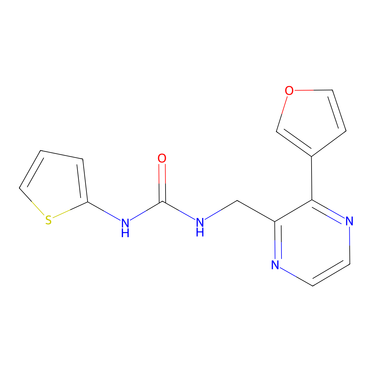 1-((3-(Furan-3-yl)pyrazin-2-yl)methyl)-3-(thiophen-2-yl)urea molecular structure, CAS 2034501-51-2
