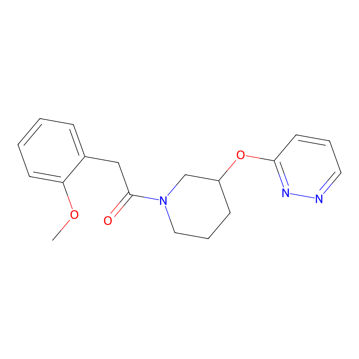 2-(2-Methoxyphenyl)-1-(3-(pyridazin-3-yloxy)piperidin-1-yl)ethanone molecular structure, CAS 2034501-63-6