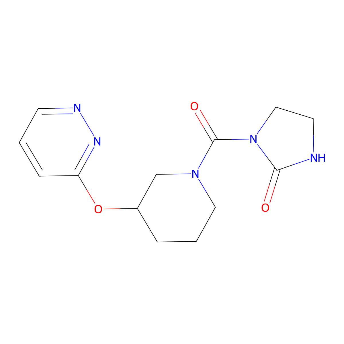 1-[3-(Pyridazin-3-yloxy)piperidine-1-carbonyl]imidazolidin-2-one molecular structure, CAS 2034501-80-7