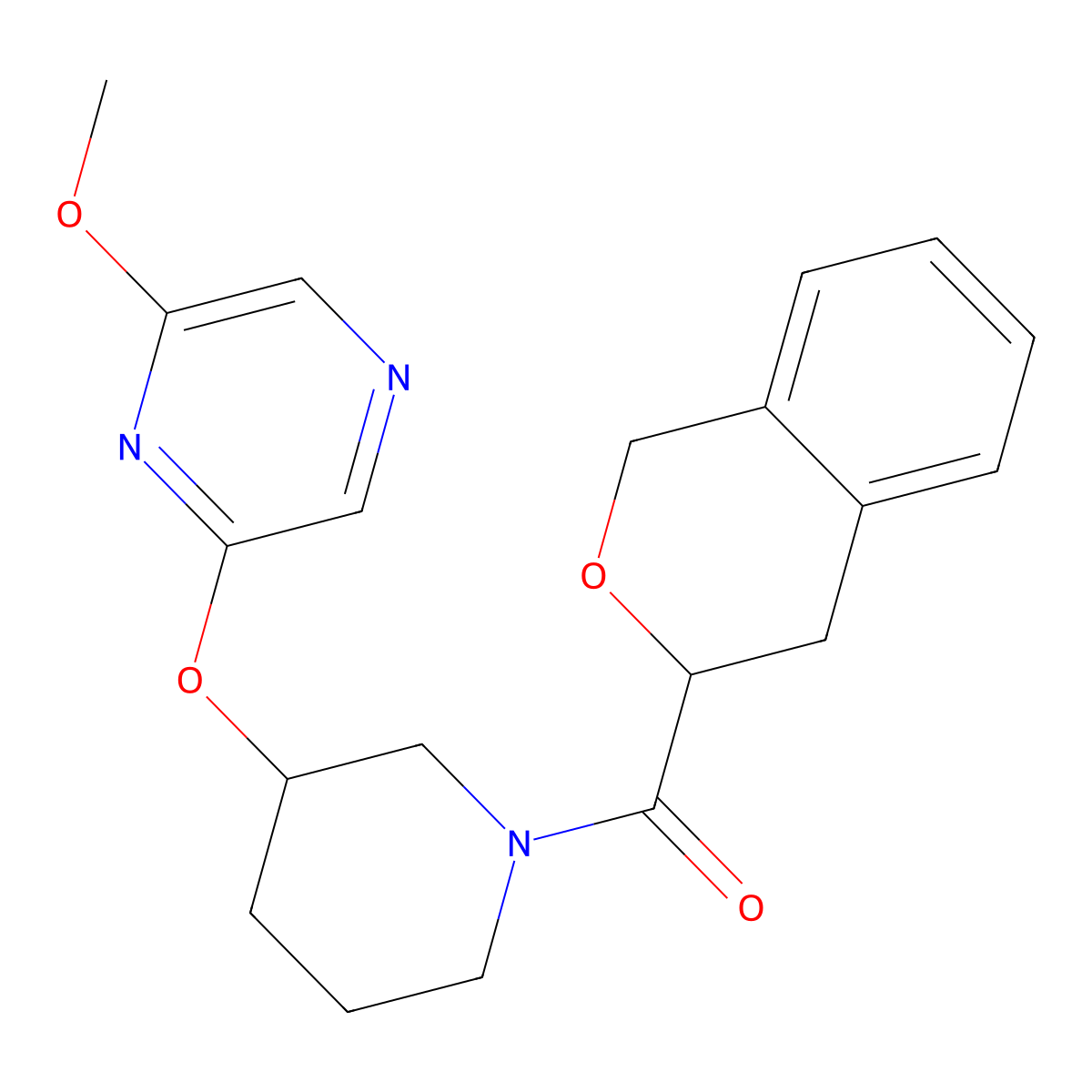 Isochroman-3-yl(3-((6-methoxypyrazin-2-yl)oxy)piperidin-1-yl)methanone molecular structure, CAS 2034501-89-6