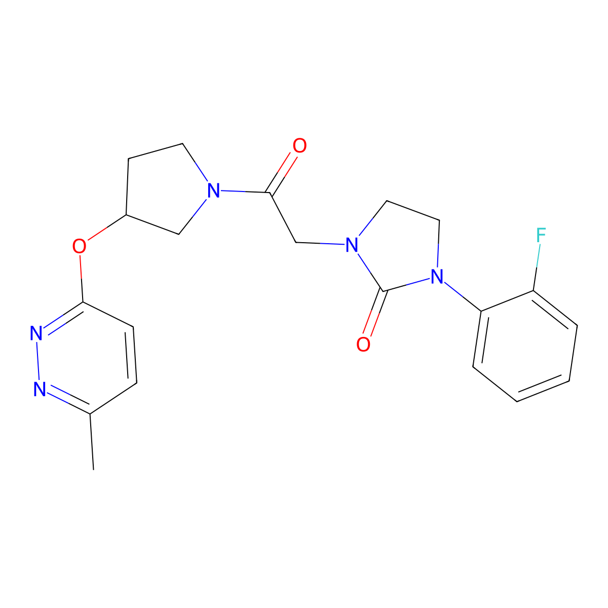 1-(2-Fluorophenyl)-3-(2-(3-((6-methylpyridazin-3-yl)oxy)pyrrolidin-1-yl)-2-oxoethyl)imidazolidin-2-one molecular structure, CAS 2034501-93-2