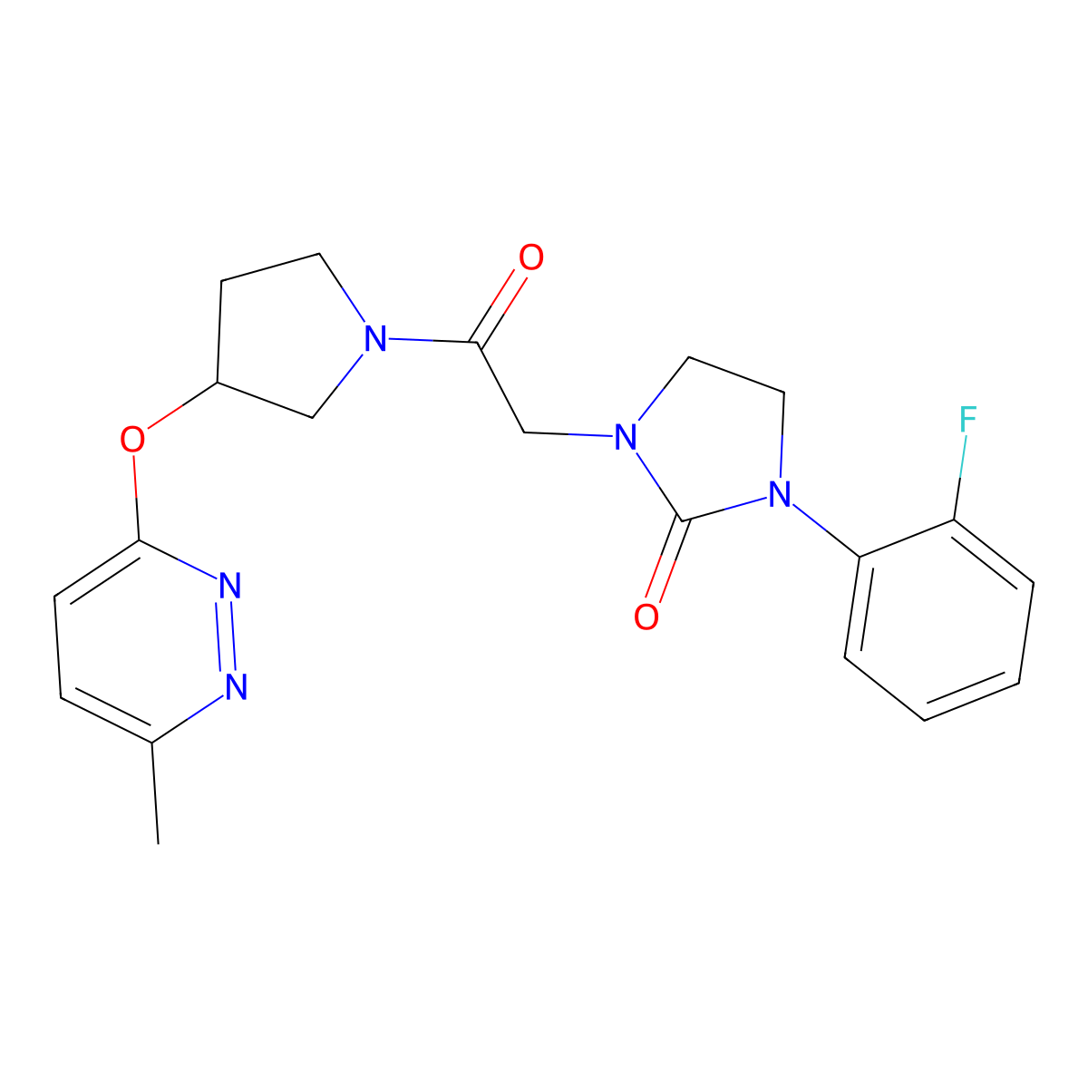 1-(2-Fluorophenyl)-3-(2-(3-((6-methylpyridazin-3-yl)oxy)pyrrolidin-1-yl)-2-oxoethyl)imidazolidin-2-one molecular structure, CAS 2034501-93-2