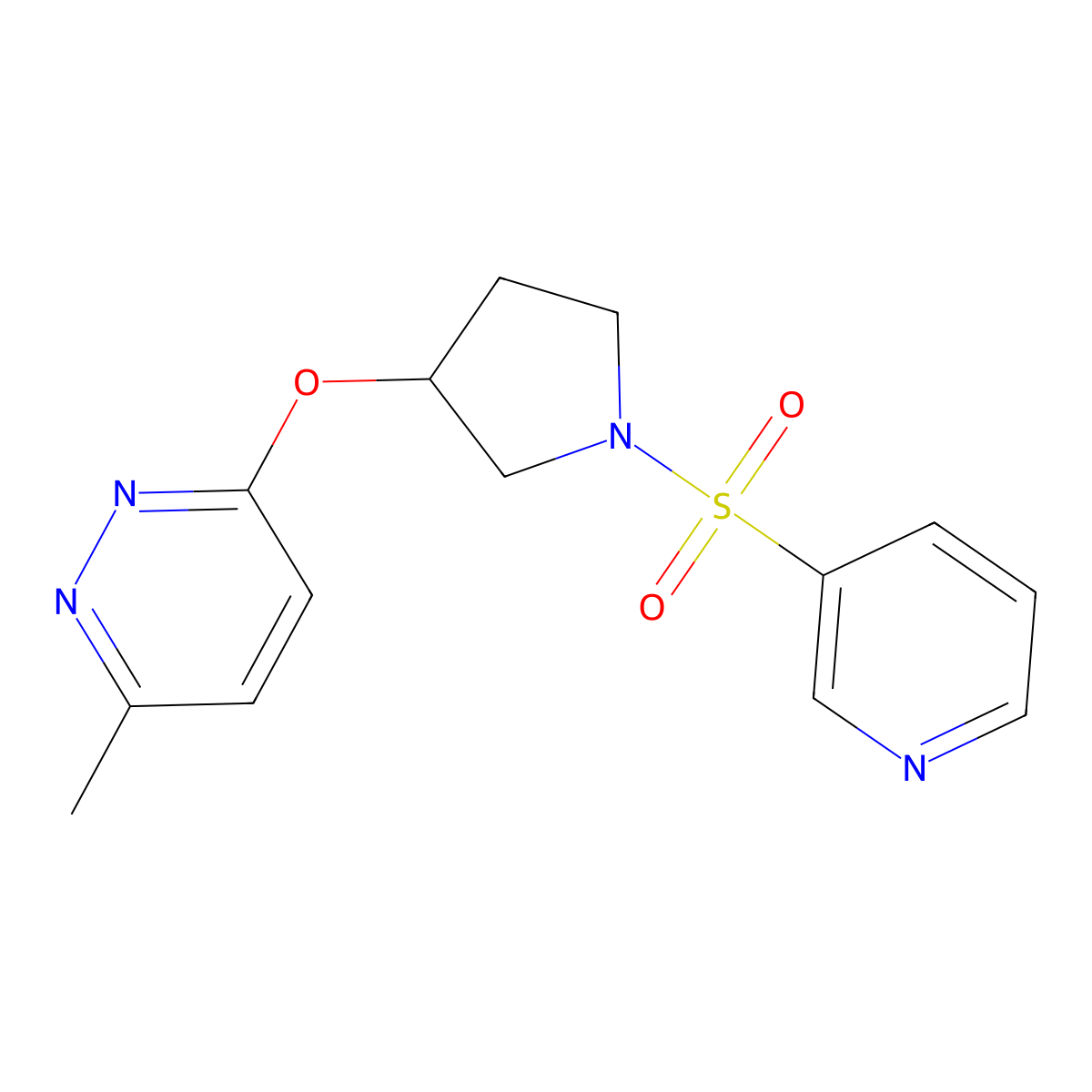 3-Methyl-6-((1-(pyridin-3-ylsulfonyl)pyrrolidin-3-yl)oxy)pyridazine molecular structure, CAS 2034502-12-8