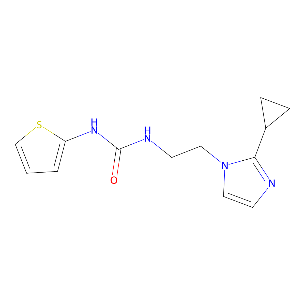 1-(2-(2-cyclopropyl-1H-imidazol-1-yl)ethyl)-3-(thiophen-2-yl)urea molecular structure, CAS 2034502-17-3