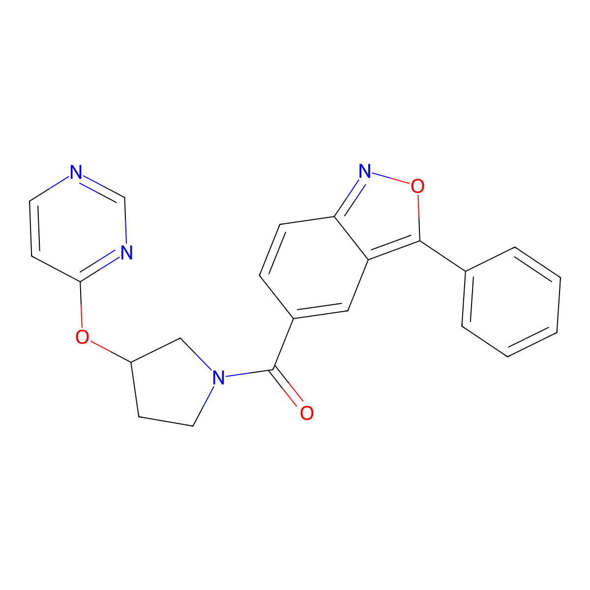 (3-Phenylbenzo[c]isoxazol-5-yl)(3-(pyrimidin-4-yloxy)pyrrolidin-1-yl)methanone molecular structure, CAS 2034502-19-5