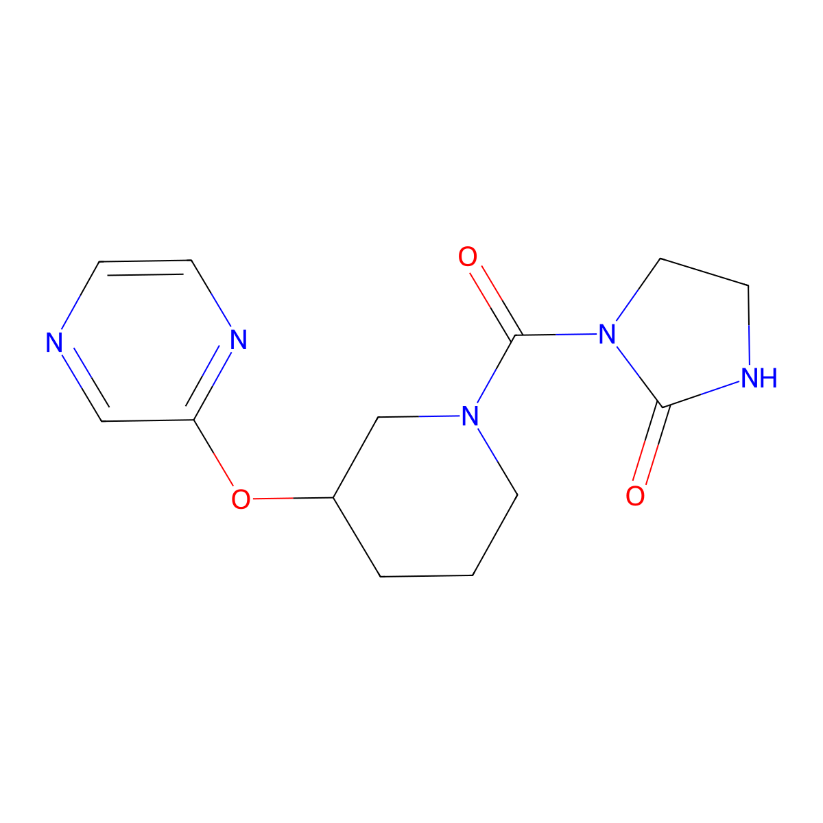 1-[3-(Pyrazin-2-yloxy)piperidine-1-carbonyl]imidazolidin-2-one molecular structure, CAS 2034502-47-9