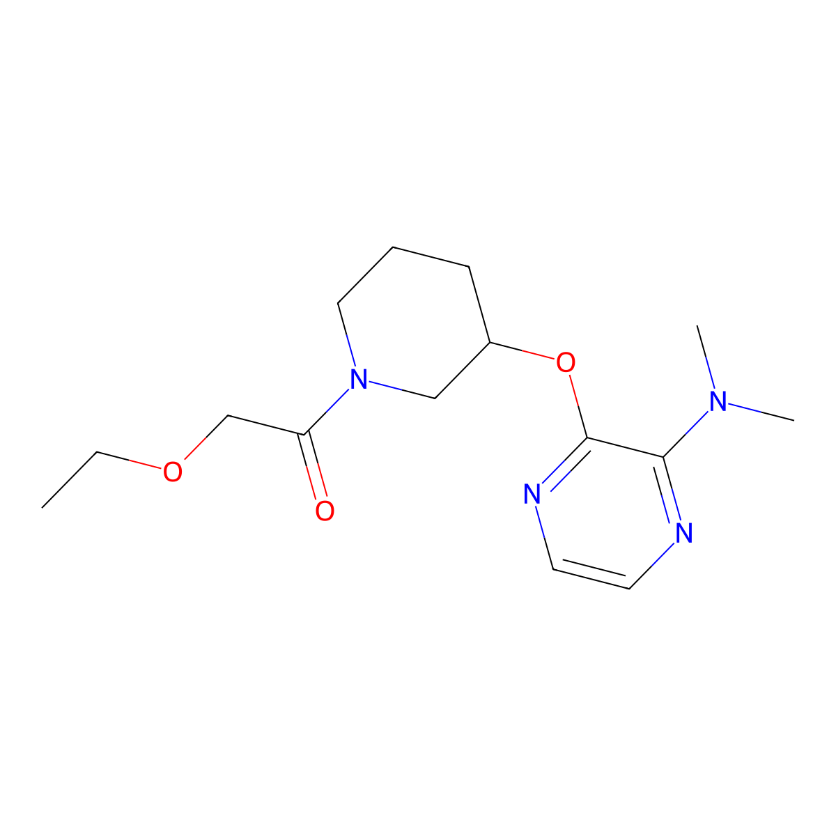 1-(3-((3-(Dimethylamino)pyrazin-2-yl)oxy)piperidin-1-yl)-2-ethoxyethanone molecular structure, CAS 2034502-48-0