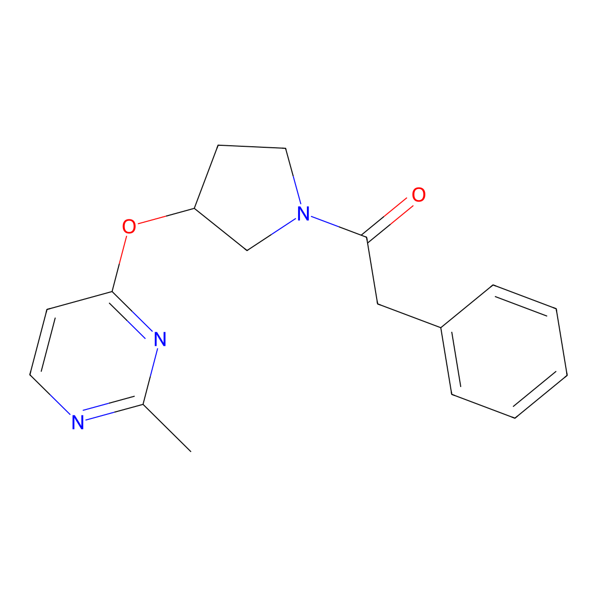 1-{3-[(2-Methylpyrimidin-4-yl)oxy]pyrrolidin-1-yl}-2-phenylethan-1-one molecular structure, CAS 2034502-58-2