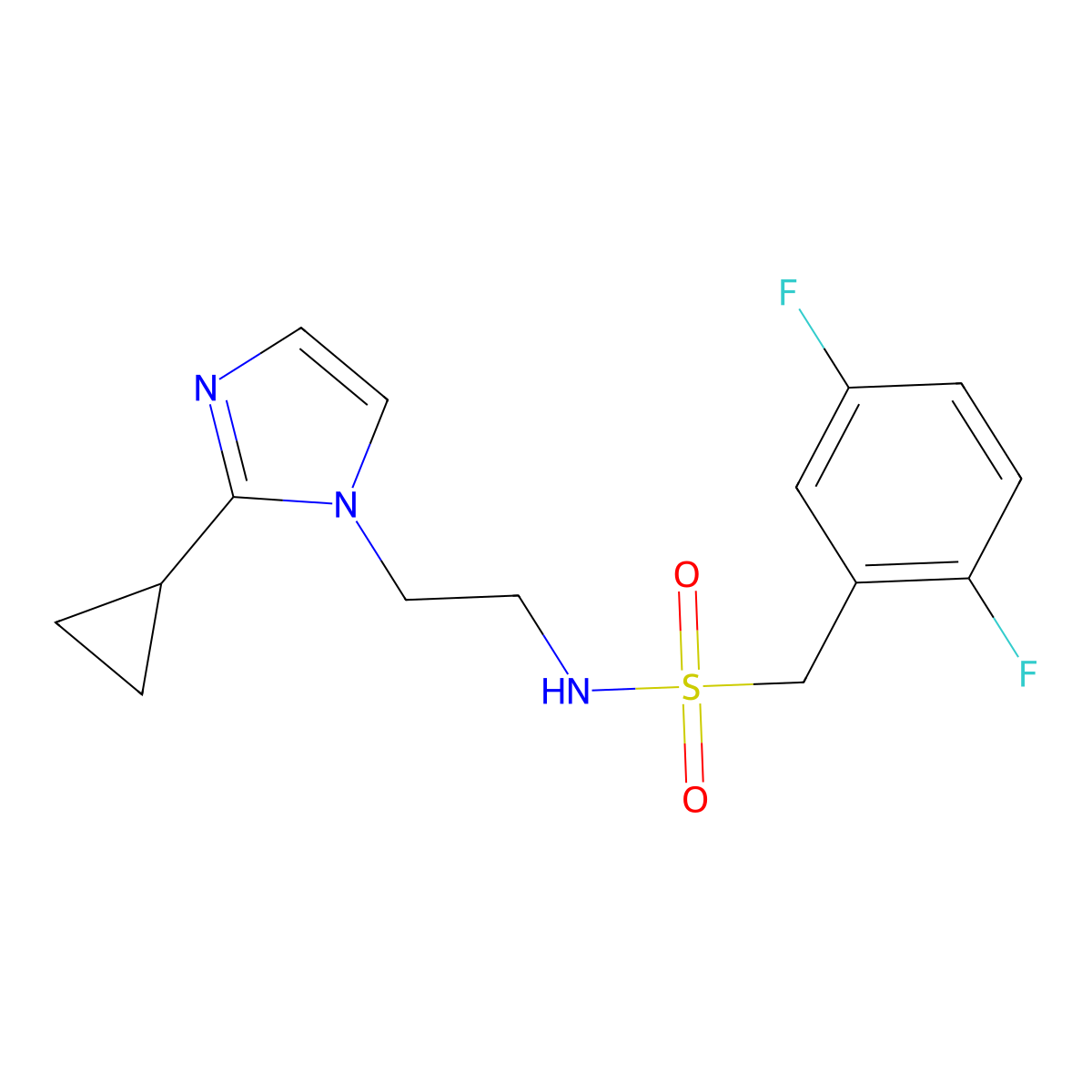 N-[2-(2-cyclopropyl-1H-imidazol-1-yl)ethyl]-1-(2,5-difluorophenyl)methanesulfonamide molecular structure, CAS 2034502-60-6