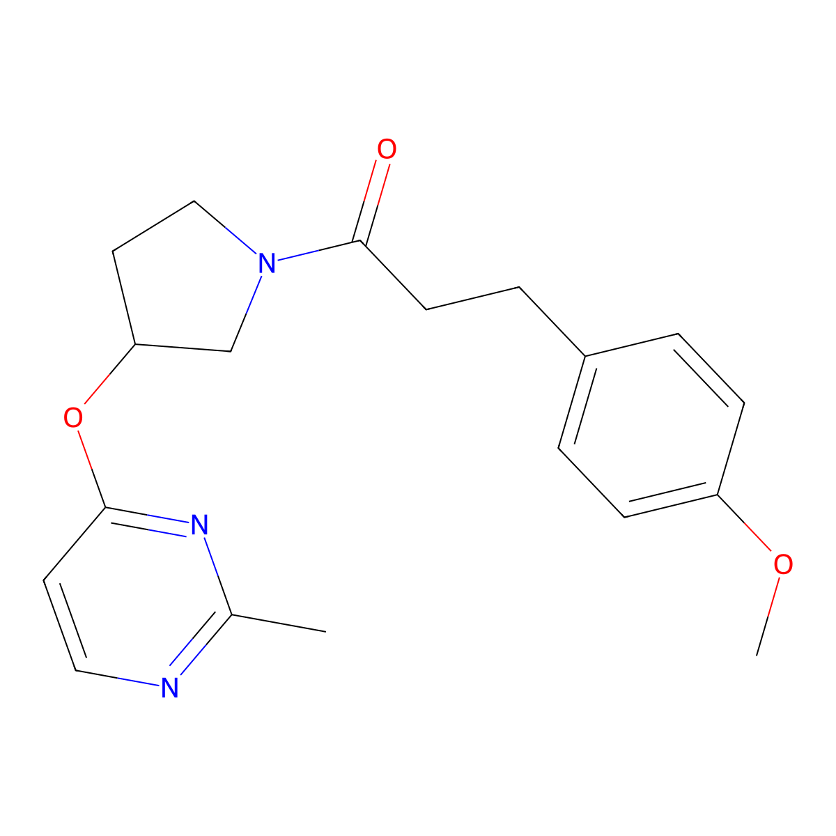3-(4-Methoxyphenyl)-1-{3-[(2-methylpyrimidin-4-yl)oxy]pyrrolidin-1-yl}propan-1-one molecular structure, CAS 2034502-63-9