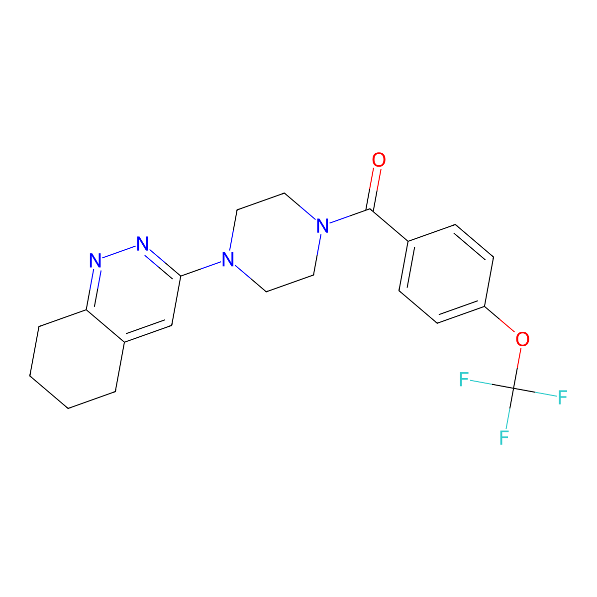 (4-(5,6,7,8-Tetrahydrocinnolin-3-yl)piperazin-1-yl)(4-(trifluoromethoxy)phenyl)methanone molecular structure, CAS 2034502-87-7