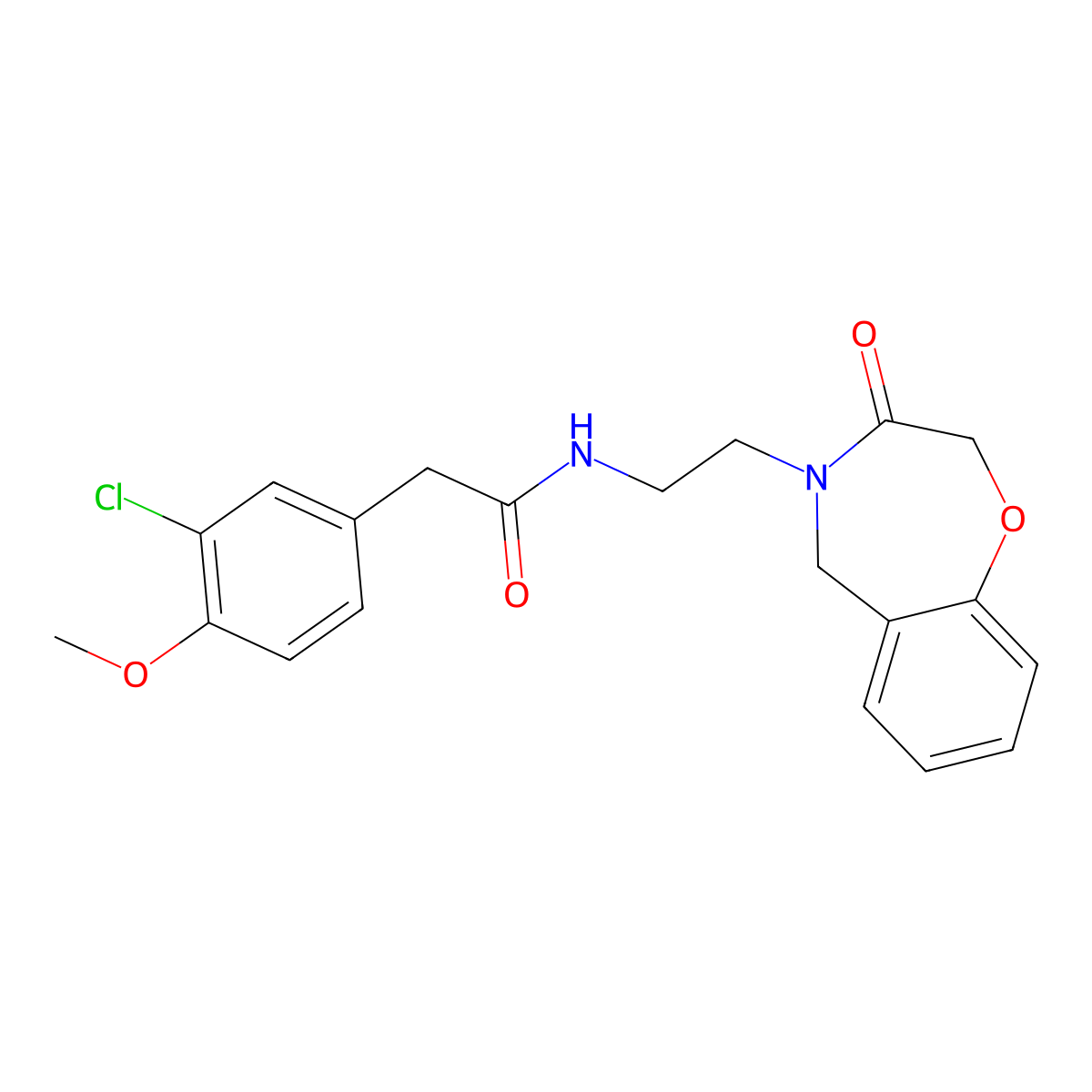 2-(3-chloro-4-methoxyphenyl)-N-(2-(3-oxo-2,3-dihydrobenzo[f][1,4]oxazepin-4(5H)-yl)ethyl)acetamide molecular structure, CAS 2034502-98-0