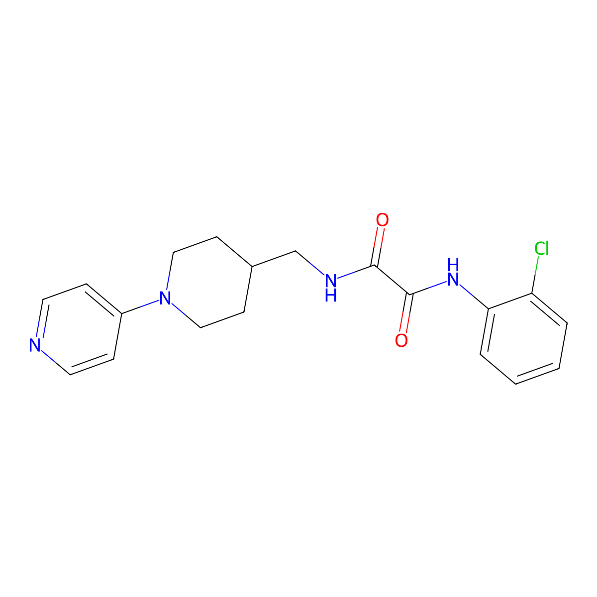 N1-(2-chlorophenyl)-N2-((1-(pyridin-4-yl)piperidin-4-yl)methyl)oxalamide molecular structure, CAS 2034503-04-1