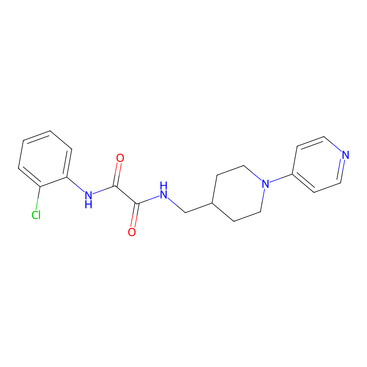 N1-(2-chlorophenyl)-N2-((1-(pyridin-4-yl)piperidin-4-yl)methyl)oxalamide molecular structure, CAS 2034503-04-1