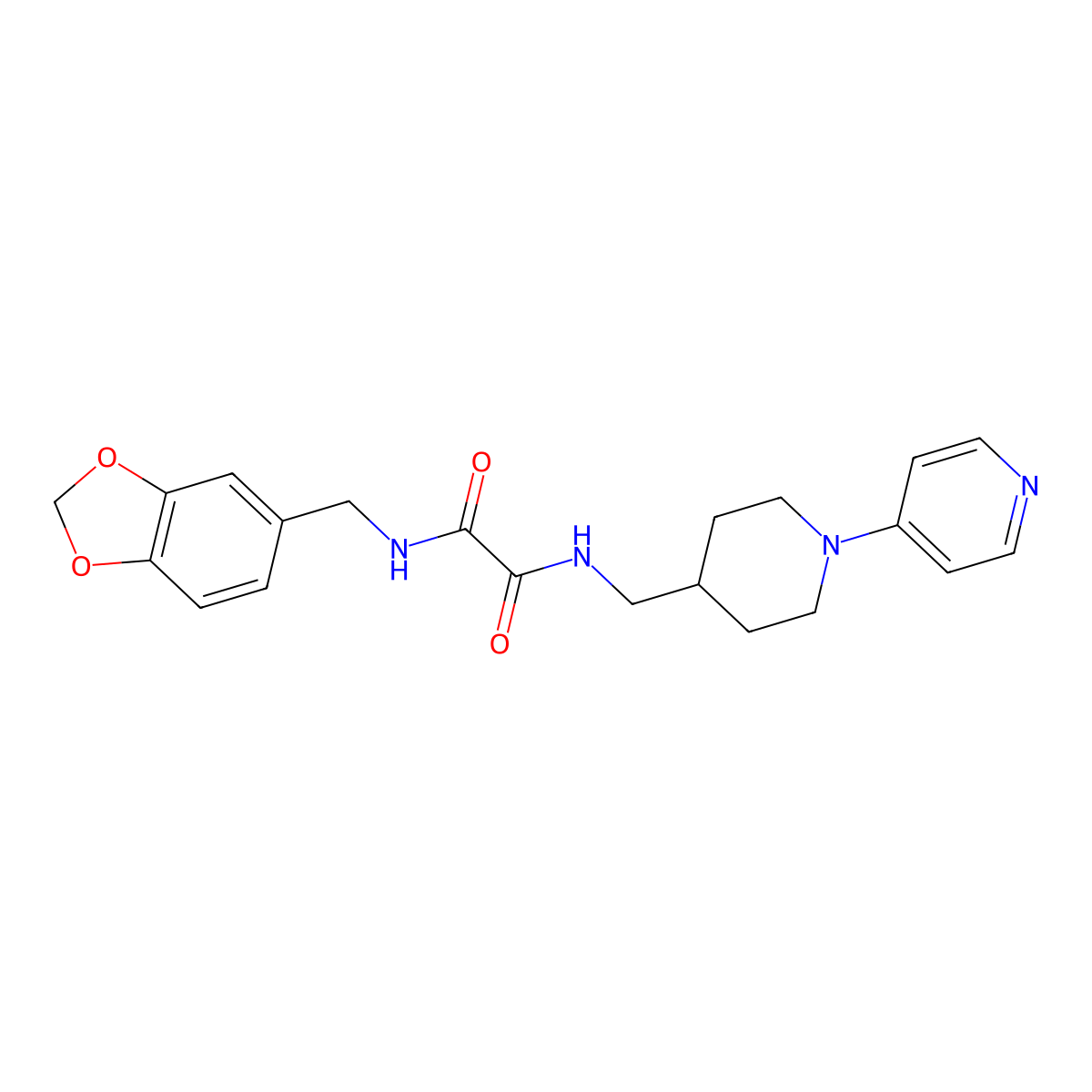 N1-(benzo[d][1,3]dioxol-5-ylmethyl)-N2-((1-(pyridin-4-yl)piperidin-4-yl)methyl)oxalamide molecular structure, CAS 2034503-12-1