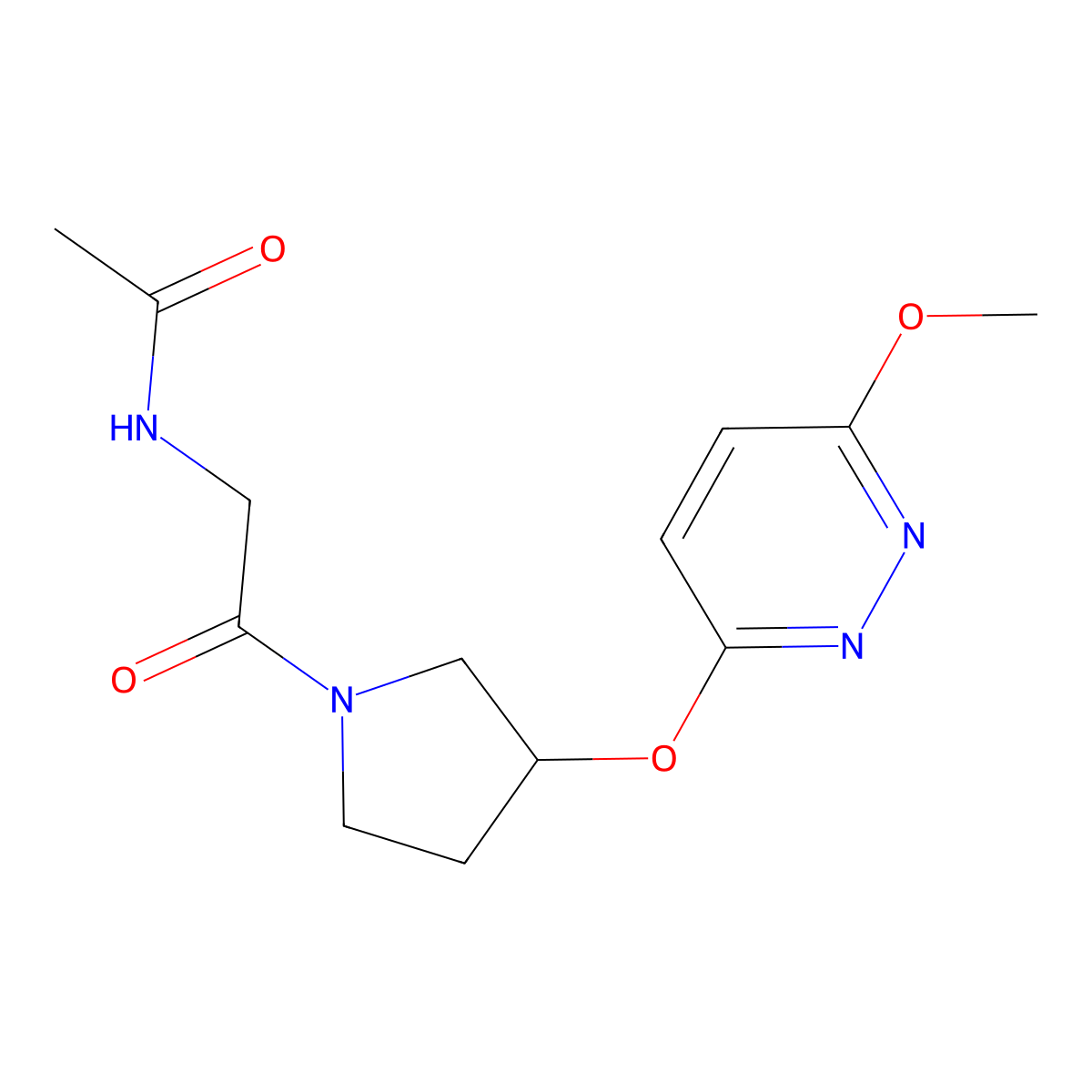 N-(2-{3-[(6-methoxypyridazin-3-yl)oxy]pyrrolidin-1-yl}-2-oxoethyl)acetamide molecular structure, CAS 2034503-15-4