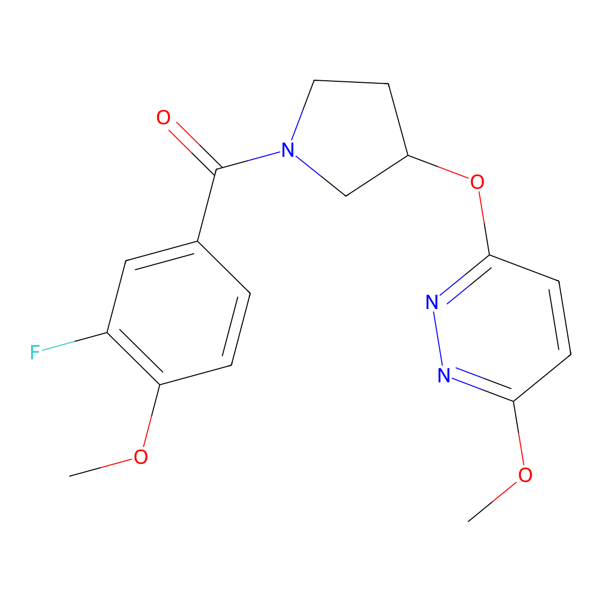 (3-Fluoro-4-methoxyphenyl)(3-((6-methoxypyridazin-3-yl)oxy)pyrrolidin-1-yl)methanone molecular structure, CAS 2034503-30-3