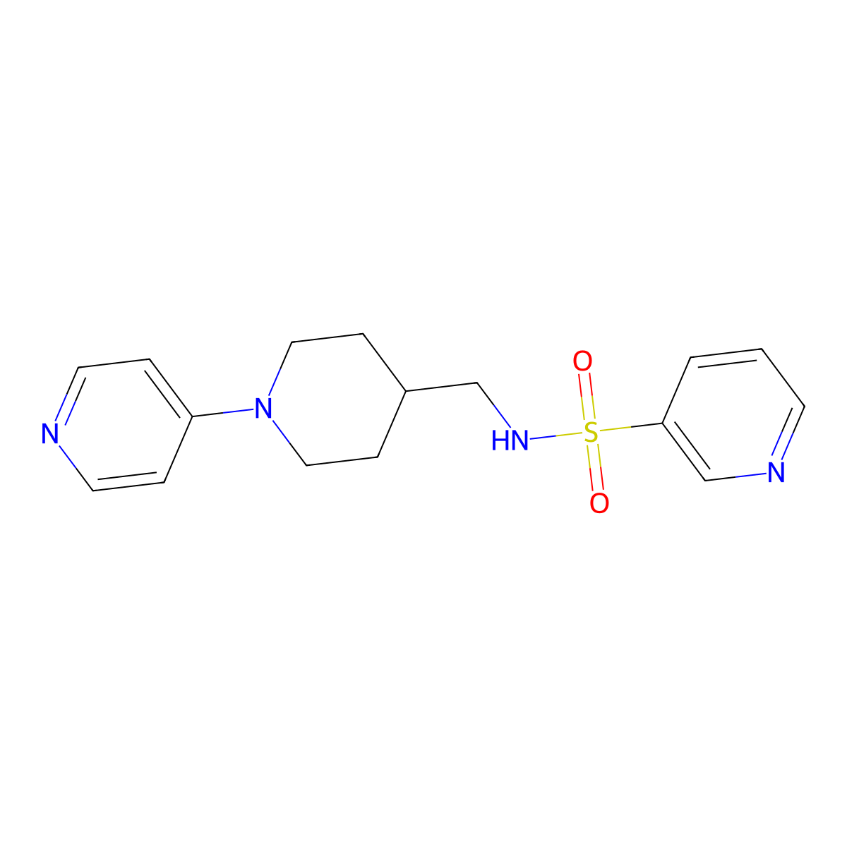 N-{[1-(pyridin-4-yl)piperidin-4-yl]methyl}pyridine-3-sulfonamide molecular structure, CAS 2034503-32-5