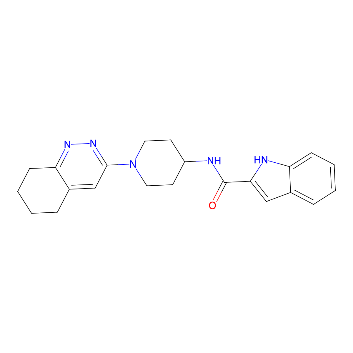 N-[1-(5,6,7,8-tetrahydrocinnolin-3-yl)piperidin-4-yl]-1H-indole-2-carboxamide molecular structure, CAS 2034503-40-5