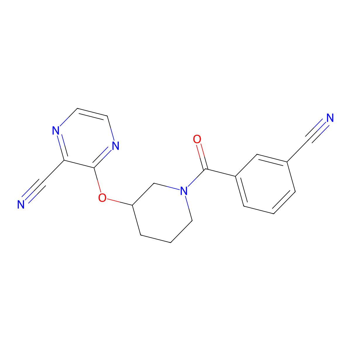 3-{[1-(3-Cyanobenzoyl)piperidin-3-yl]oxy}pyrazine-2-carbonitrile molecular structure, CAS 2034503-42-7