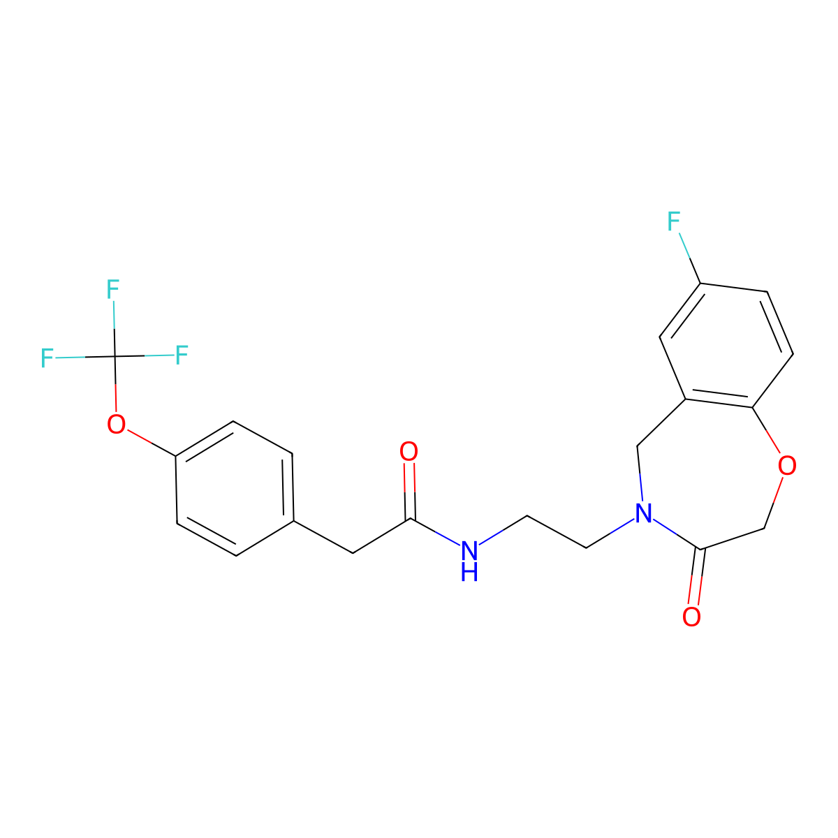 N-(2-(7-fluoro-3-oxo-2,3-dihydrobenzo[f][1,4]oxazepin-4(5H)-yl)ethyl)-2-(4-(trifluoromethoxy)phenyl)acetamide molecular structure, CAS 2034503-44-9