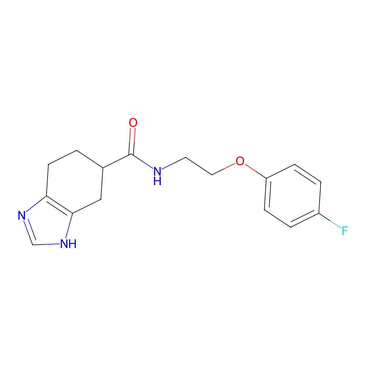 N-(2-(4-fluorophenoxy)ethyl)-4,5,6,7-tetrahydro-1H-benzo[d]imidazole-5-carboxamide molecular structure, CAS 2034503-47-2